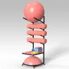 Home Gym Storage Rack - Yoga Mat and Gym Ball Holder, Wheeled Foam Roller Stand, Fitness Equipment Organizer view 2