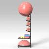 Home Gym Storage Rack - Yoga Mat and Gym Ball Holder, Wheeled Foam Roller Stand, Fitness Equipment Organizer view 3