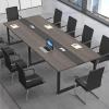 CCUKTFN Large Conference Table with Cable Management and Black Metal Frame for 8–12 People view 1