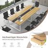 CCUKTFN Large Conference Table with Cable Management and Black Metal Frame for 8–12 People view 4