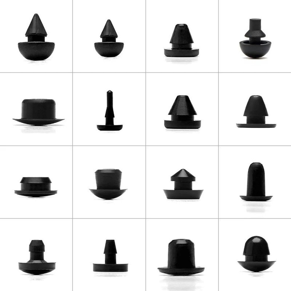 Black T-Shaped Silicone Hole Plugs, 50 Pieces (10 Pcs, FC-035-T)