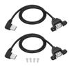 2-Pack 90-Degree USB-A Panel-Mount Extension Cables, 2 ft, USB 2.0 Type-A Male to Type-A Female with Mounting Ears, 5V/2A, Charging and Data Transfer, with Screws (Left-Angle) view 1