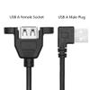 2-Pack 90-Degree USB-A Panel-Mount Extension Cables, 2 ft, USB 2.0 Type-A Male to Type-A Female with Mounting Ears, 5V/2A, Charging and Data Transfer, with Screws (Left-Angle) view 3