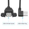 2-Pack 90-Degree USB-A Panel-Mount Extension Cables, 2 ft, USB 2.0 Type-A Male to Type-A Female with Mounting Ears, 5V/2A, Charging and Data Transfer, with Screws (Left-Angle) view 4