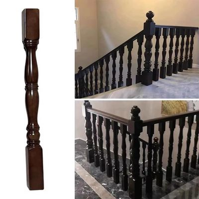 Minimalist Wooden Stair Railing Set, Indoor and Outdoor Railing, Replacement for Landing and ANG Areas, Modern Stairwell Set with 10 Posts (K)