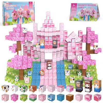 Vdealen 300-Piece Magnetic Building Blocks, Magnetic Cube Stacking Toy for Kids, STEM Montessori Sensory Toy for Boys and Girls Ages 4–12