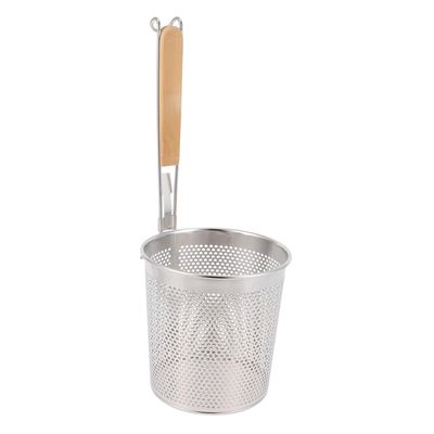 Fine-Mesh Stainless Steel Noodle Strainer, Silver