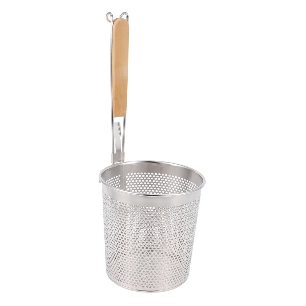 Fine-Mesh Stainless Steel Noodle Strainer, Silver
