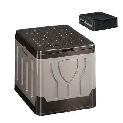 Portable Camping Toilet, Foldable Large Bucket with Lid