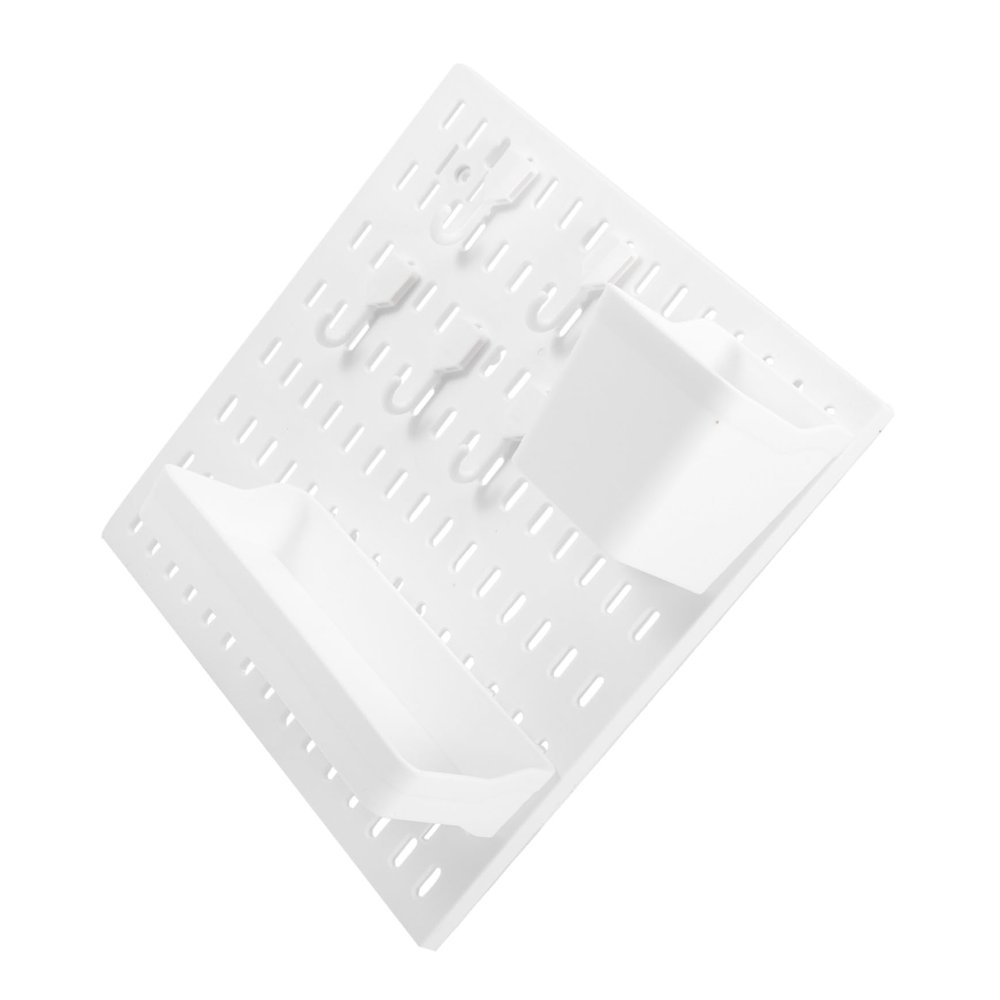 Gogogmee White Plastic Pegboard Organizer Combination Set for Kitchen, Living Room and Bedroom