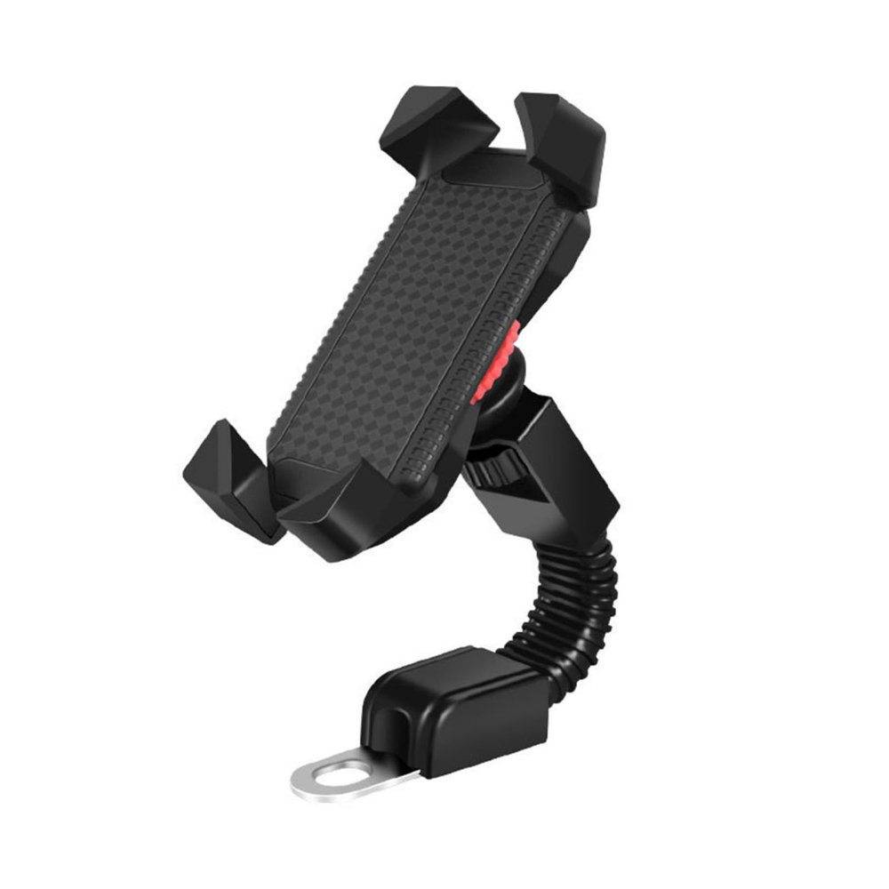 Motorcycle Rearview Mirror Phone Holder for Smartphones, Black, 360° Rotating