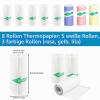 8 Mini Thermal Sticker Paper Rolls, 57 x 25 mm, for Phomemo and Memoking Mini Printers view 2