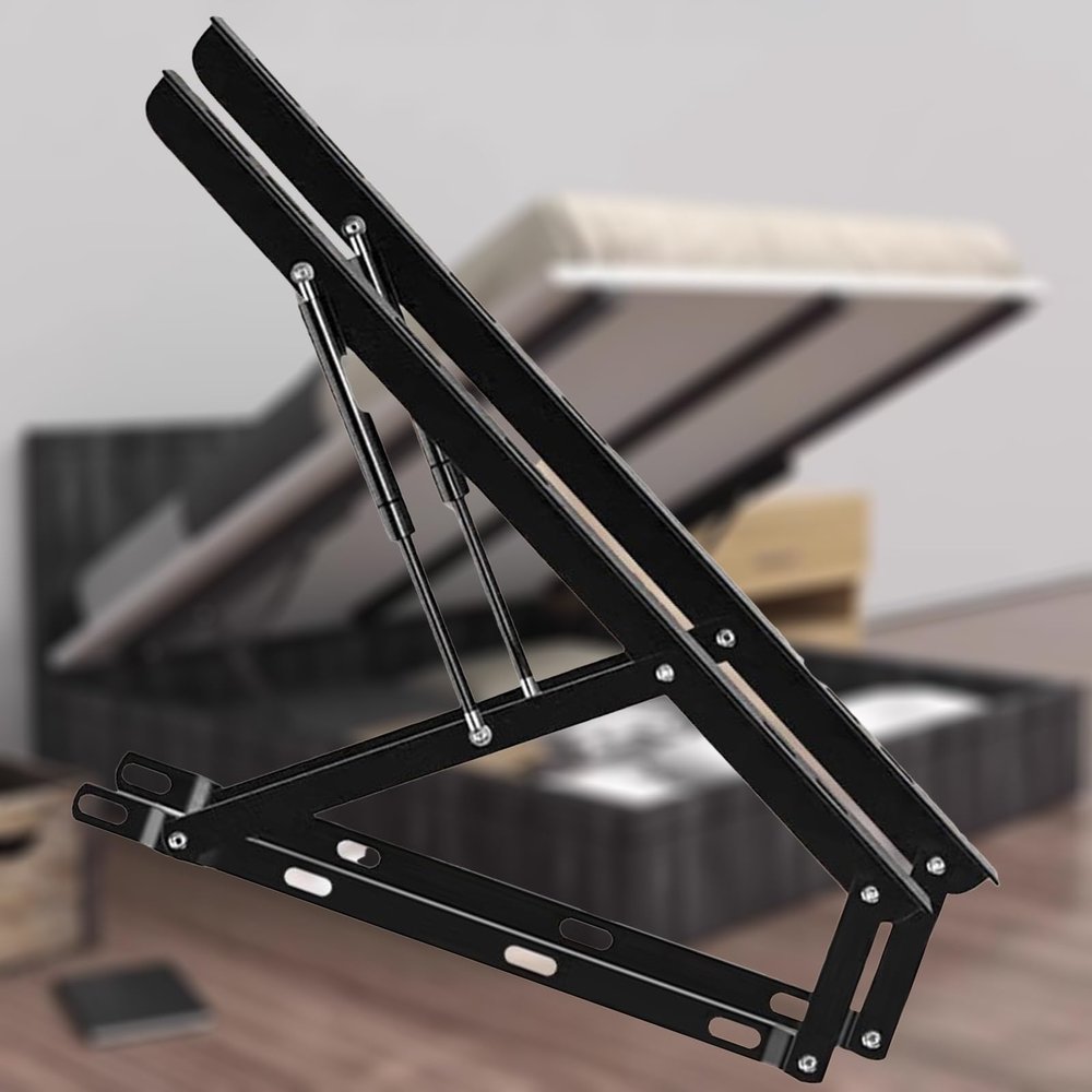 HeavyDuty Hydraulic Lifting System for Storage Bed and Cabinet, 100 cm, Black