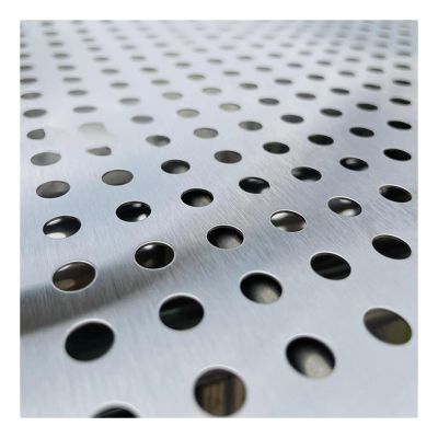 304 Stainless Steel Perforated Sheet, Decorative Metal Grid, 25 × 100 cm (9.84 × 39.3 in)