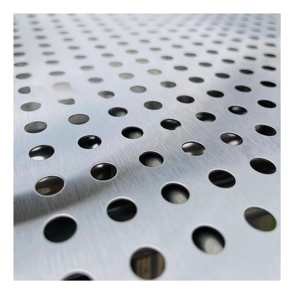 304 Stainless Steel Perforated Sheet, Decorative Metal Grid, 25 × 100 cm (9.84 × 39.3 in)