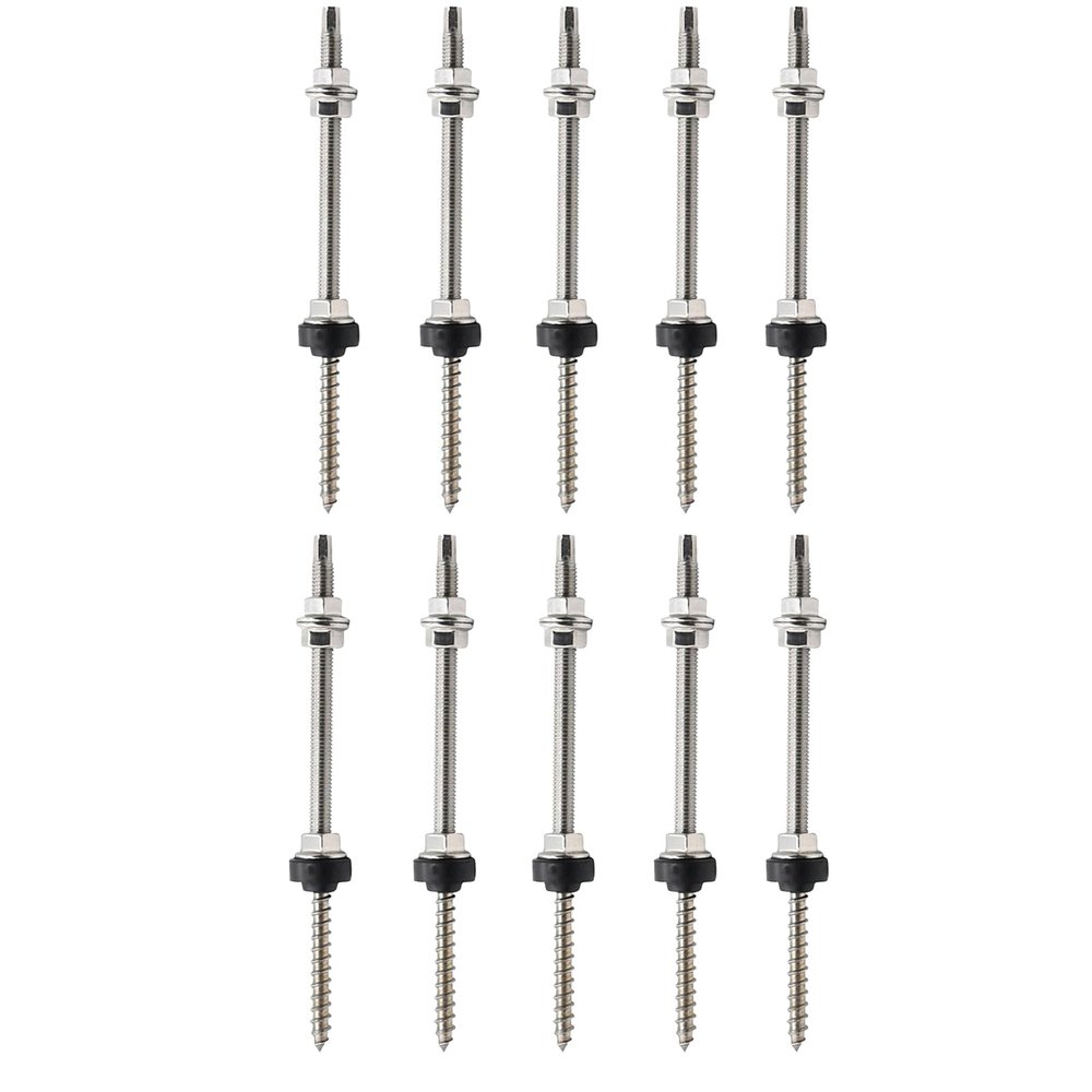 PRIOstahl M12 x 300 mm Stainless Steel Hanger Bolts with Nuts and Sealing Washers, 10-Pack