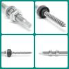 PRIOstahl M12 x 300 mm Stainless Steel Hanger Bolts with Nuts and Sealing Washers, 10-Pack view 3