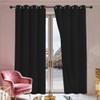 LIUJYUAN Blackout Curtains 100 x 110 cm, Thermal and Sun Protection, with Grommets, Machine Washable, Set of 1, Black view 1