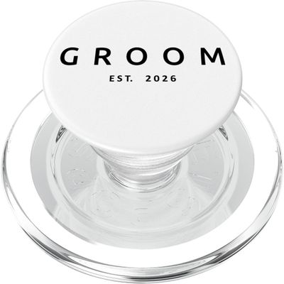 Groom Est. 2026 Future Husband Wedding Bachelor Party PopSockets PopGrip for MagSafe