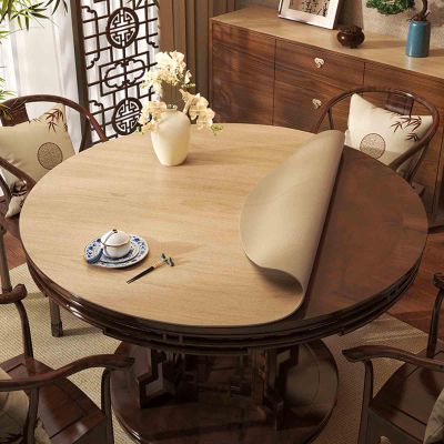 GYYFQH Round PU Leather Tablecloth, Water- and Oil-Resistant, B, 90 cm Round