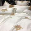 4-Piece Cotton Embroidered Lace Bedding Set, White view 2