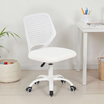 IDIMEX Jade Height-Adjustable Desk Chair, White, Ergonomic Chair for Children
