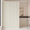 Single Tree Forest Foldable Waterproof Magnetic Shower Curtain, W80 x H240 cm, Beige view 1