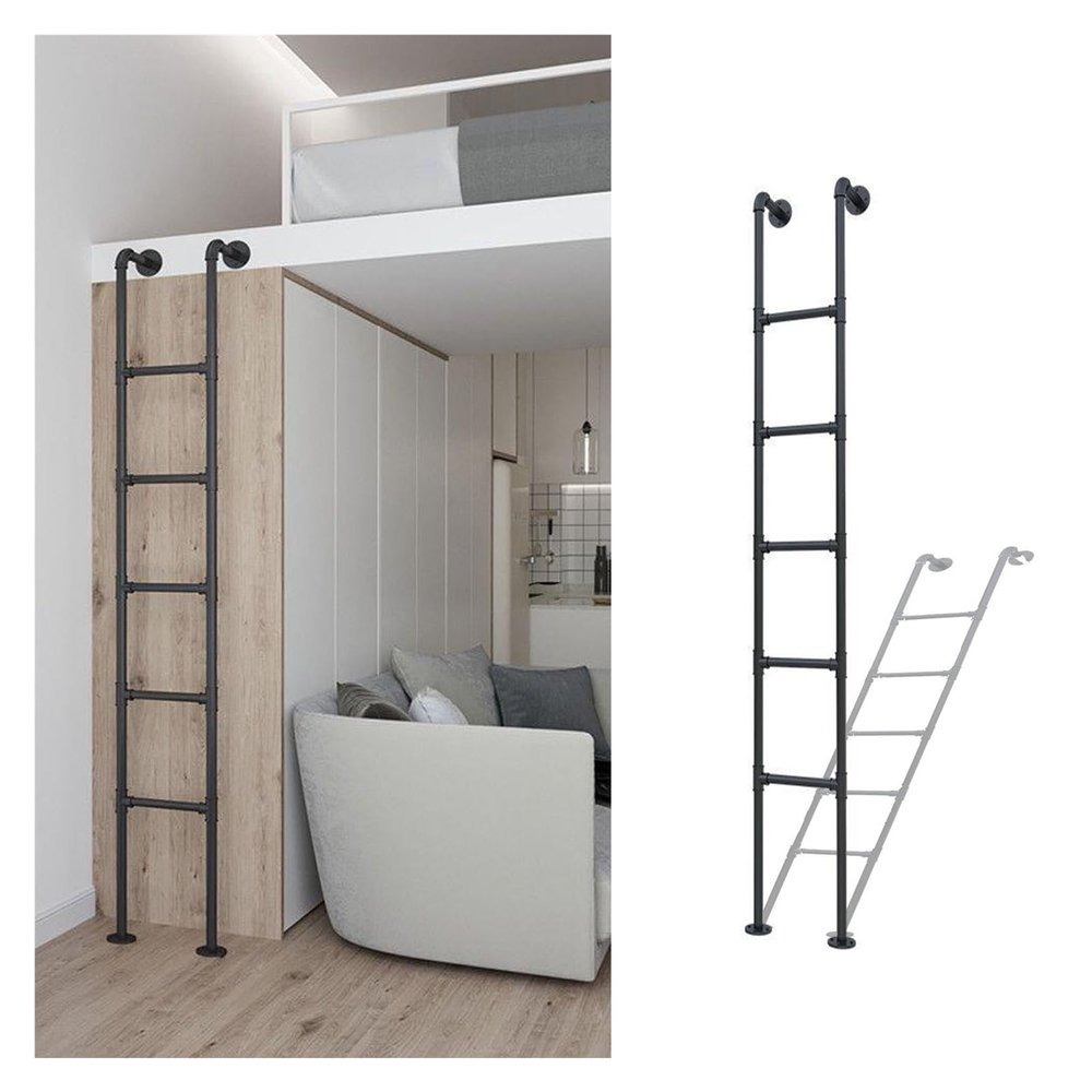 Adjustable Wall-Mounted Bunk Bed Ladder, 1.46 m, 159 kg Capacity