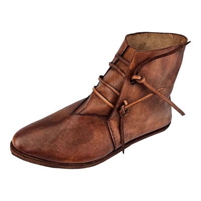 Men's Renaissance Medieval Ankle Boots, Brown