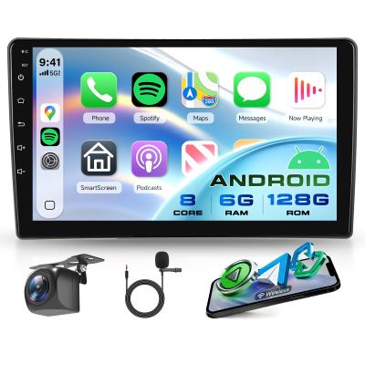 8-Core 6GB+128GB Android Car Stereo for Opel Zafira/Antara/Astra 2006-2010, Wireless CarPlay, Android Auto, Navigation, Wi-Fi, 360° Panorama, 9-Inch Touchscreen