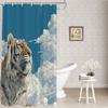 Batmerry Tiger Shower Curtain, Blue Sky Design view 1