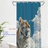 Batmerry Tiger Shower Curtain, Blue Sky Design view 2