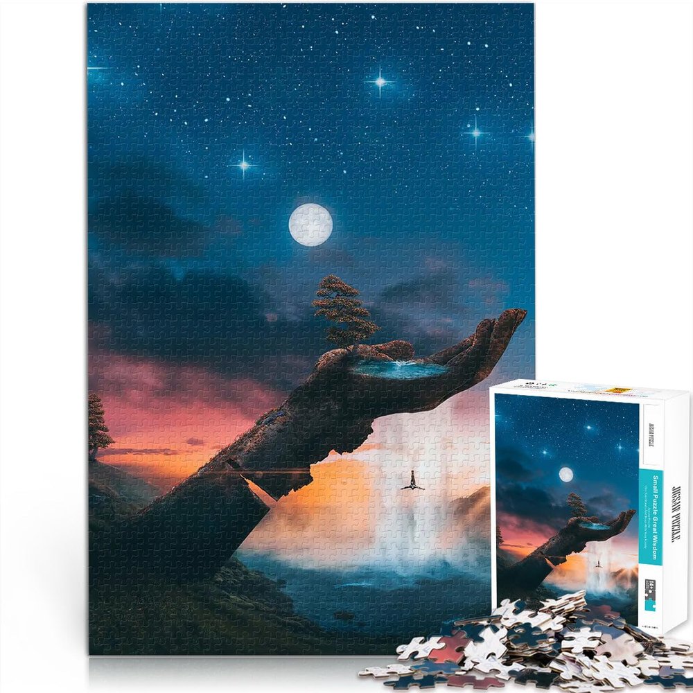 1000-Piece Wooden Puzzle for Adults, Over the Rainbow, 50 x 75 cm