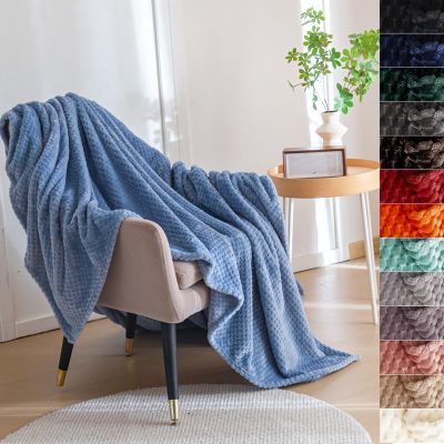 Super Soft Fleece Throw Blanket for Sofa, 140 x 180 cm, 300 G/M, Blue