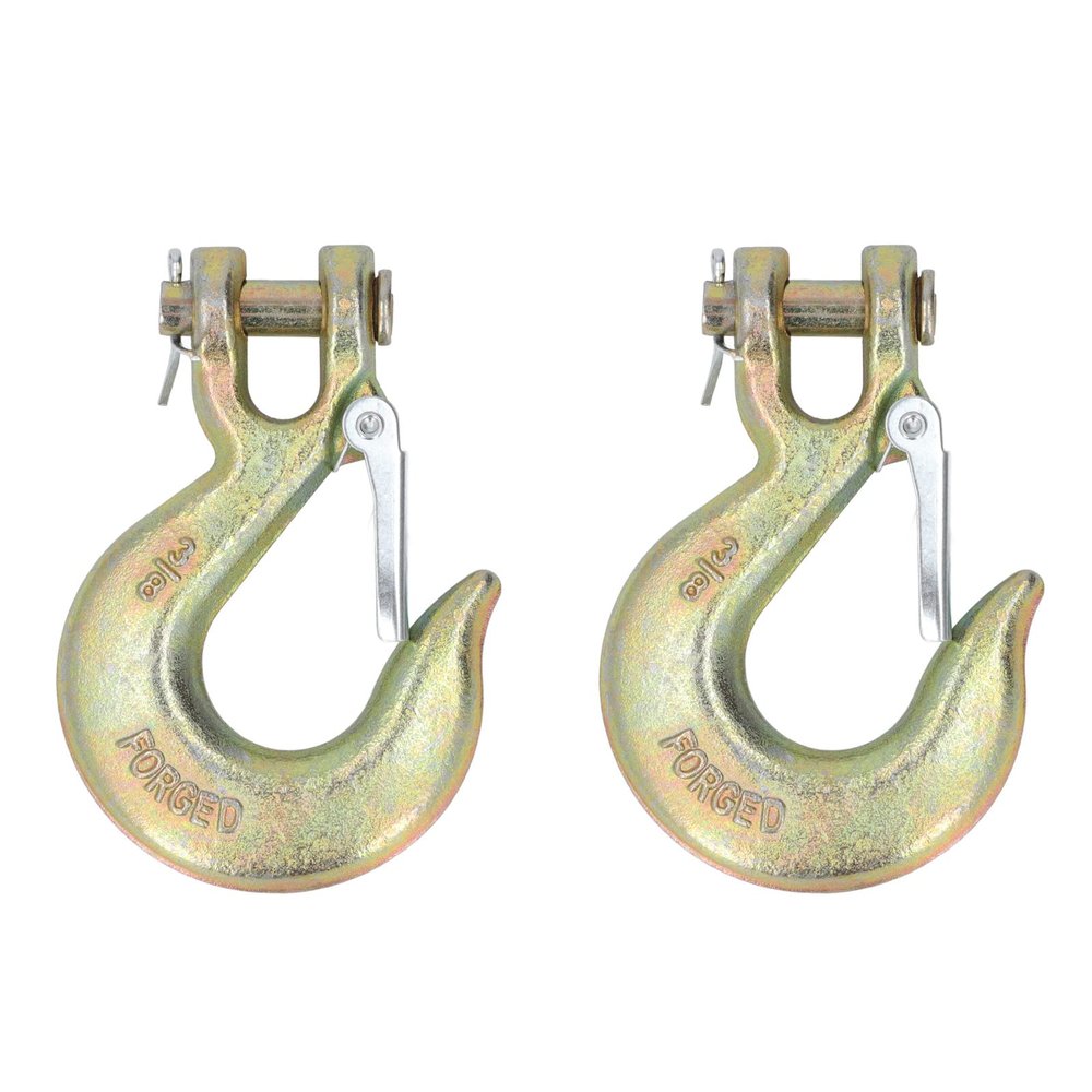 TOOLSGO 2-Pack 3/8-Inch Grade 70 Forged Alloy Steel Clevis Slip Hooks, 5,250 lb Capacity