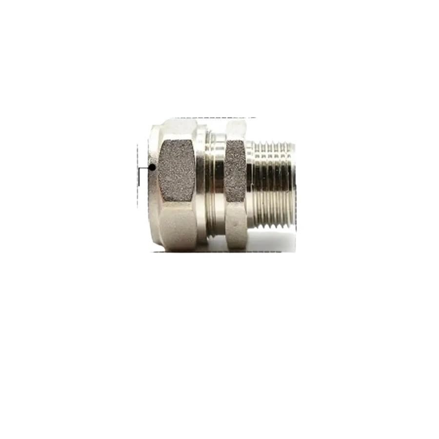 20/25 mm ID/OD PEX-AL-PEX Tube to 3/4" BSPP Male Nickel-Plated Brass Coupling Connector