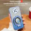 SNCLET Glitter Phone Case for Redmi Note 9 Pro 5G with Foldable Ring Stand and Lanyard, Blue view 3