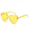 ZIHDKE 20-Pack Heart-Shaped Rimless Sunglasses for Women and Men, Yellow view 1