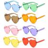 ZIHDKE 20-Pack Heart-Shaped Rimless Sunglasses for Women and Men, Yellow view 2