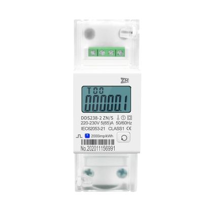 5(65) A, 220/230 V, 50/60 Hz DDS238-2 ZN/S Single-Phase DIN-Rail Watt-Hour Energy Meter with RS485