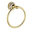 Vintage-Style Bathroom Towel Ring, Wall-Mounted, Chrome Stainless Steel with Ceramic, Easy Installation (Gold) view 1