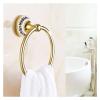 Vintage-Style Bathroom Towel Ring, Wall-Mounted, Chrome Stainless Steel with Ceramic, Easy Installation (Gold) view 2
