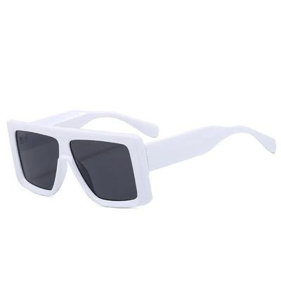 RRNTTTM Fashionable Oversized Sunglasses for Women, Vintage Large Frame Sunglasses for Men, UV400 Protection (White)