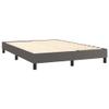 Amorsee Box Spring Bed 55 x 75 in with Mattress, Topper & Headboard, Faux Leather, Gray view 3