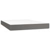 Amorsee Box Spring Bed 55 x 75 in with Mattress, Topper & Headboard, Faux Leather, Gray view 4