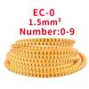 Yellow PVC Cable Markers EC-0 to EC-3, Numbers 0–9, for 1.5/2.5/4/6 mm Cables (EC-0, 1,000 pcs) view 2