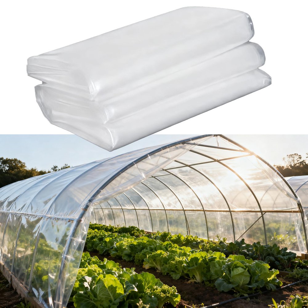 DWZL White Anti-Drip Greenhouse Film, Clear Condensation-Resistant Cover, 3 x 10 m, 12S/4.8 Mil