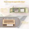 NKSTRWR Rattan Wood Router Shelf, Wall-Mounted Wi-Fi Storage Box, Power Strip Cover, Router Cabinet for Office and Home (Black, L40 cm/15.7 in) view 4