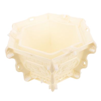 FUNOMOCYA Reusable DIY Plastic Flower Pot Mold, European-Style Hexagonal Casting Form