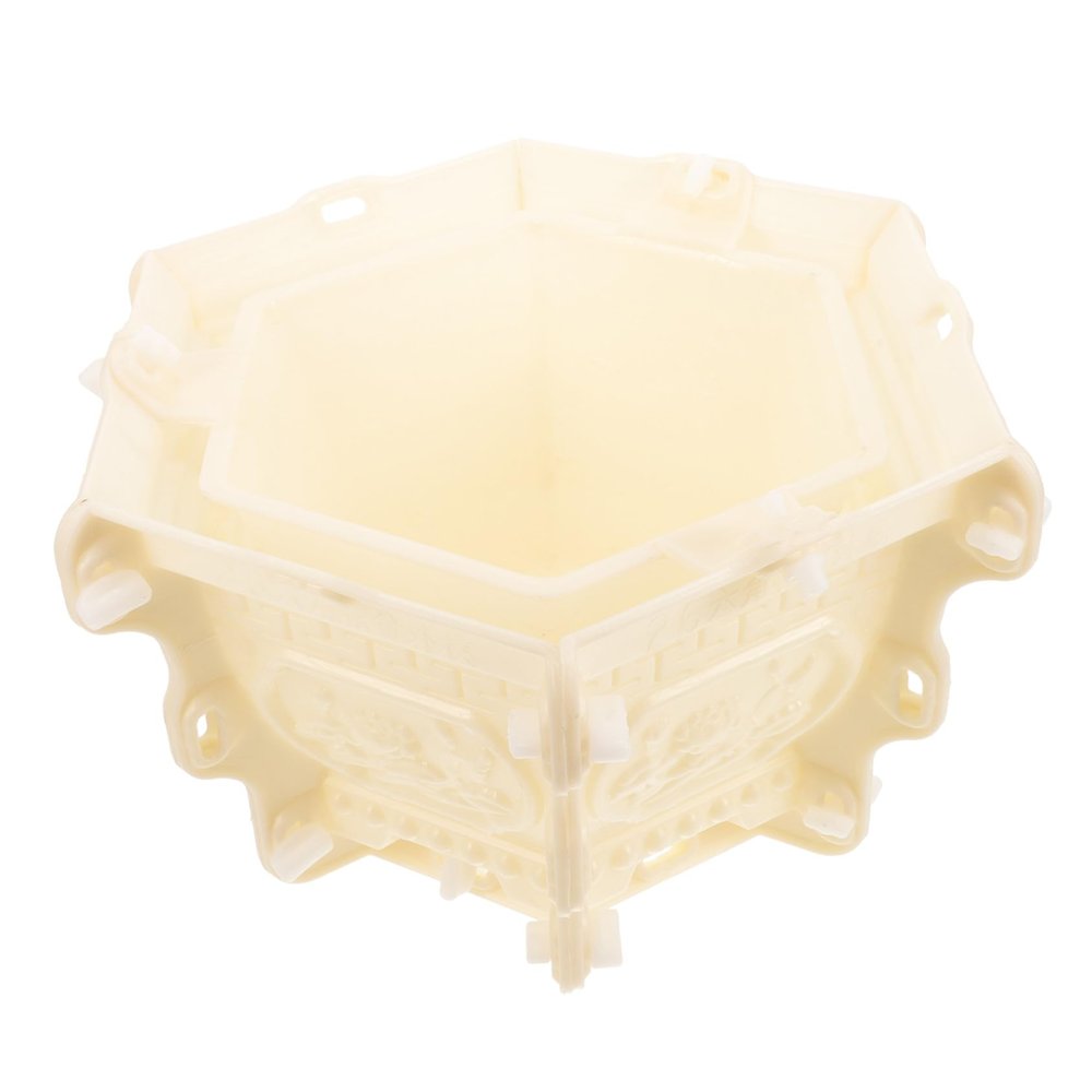 FUNOMOCYA Reusable DIY Plastic Flower Pot Mold, European-Style Hexagonal Casting Form